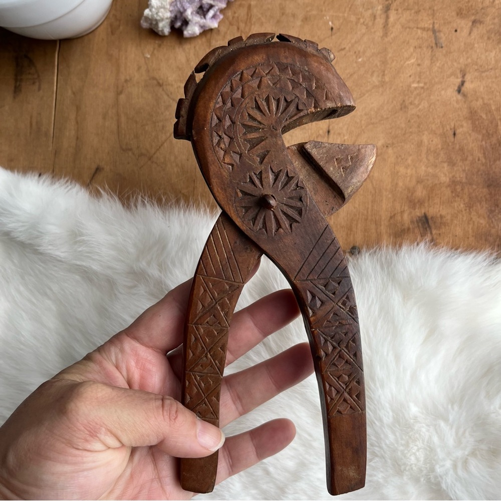 Vintage Kitchen Decor Tool Wooden Carved Authentic and Rare Handmade Nutcracker